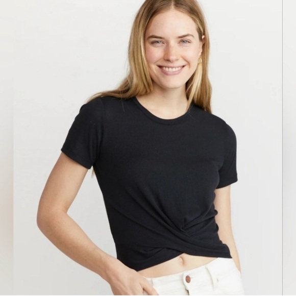 Marine Layer Black Twist Front Tee size xs - Picture 2 of 4